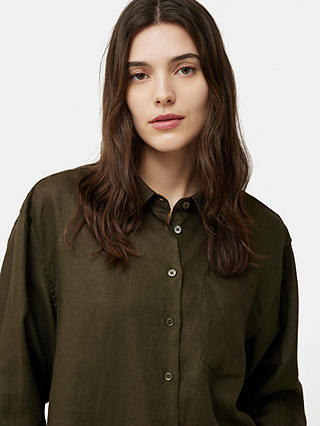 Jigsaw Relaxed Linen Shirt, Khaki