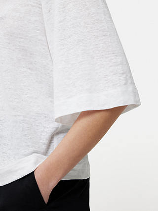 Jigsaw Blythe Half Sleeve Linen T-Shirt, White