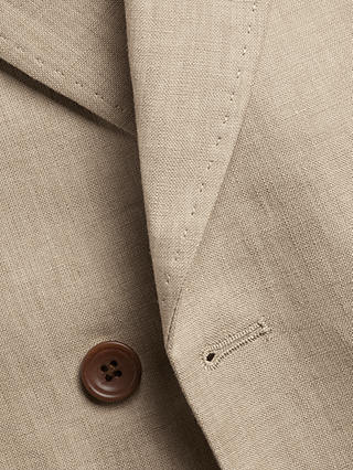 Charles Tyrwhitt Double Breasted Linen Slim Fit Suit Jacket, Taupe