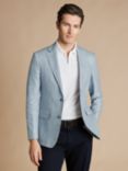Charles Tyrwhitt Linen and Cotton Blend Slim Fit Blazer, Mid Blue