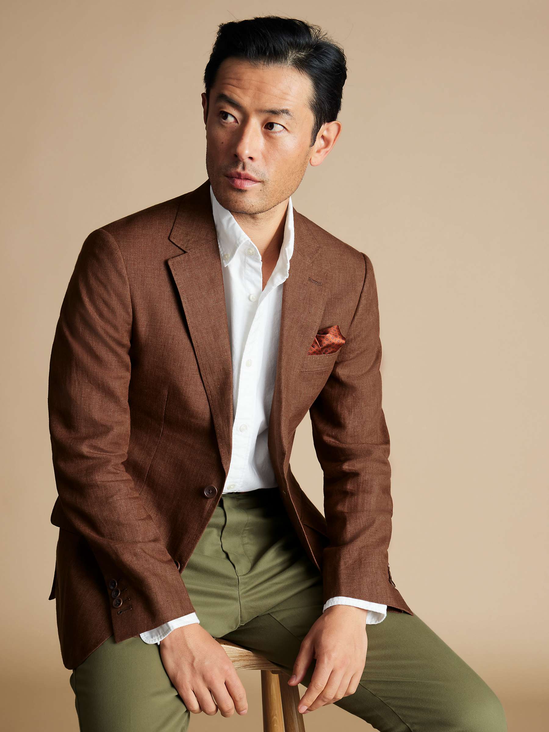 Buy Charles Tyrwhitt Linen Slim Fit Blazer Online at johnlewis.com