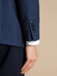 Charles Tyrwhitt Herringbone Wool Linen and Silk Blend Slim Fit Blazer, Ink Blue