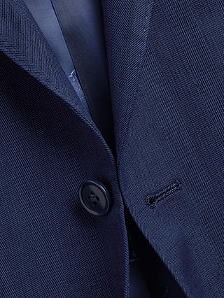 Charles Tyrwhitt Herringbone Wool Linen and Silk Blend Slim Fit Blazer, Ink Blue