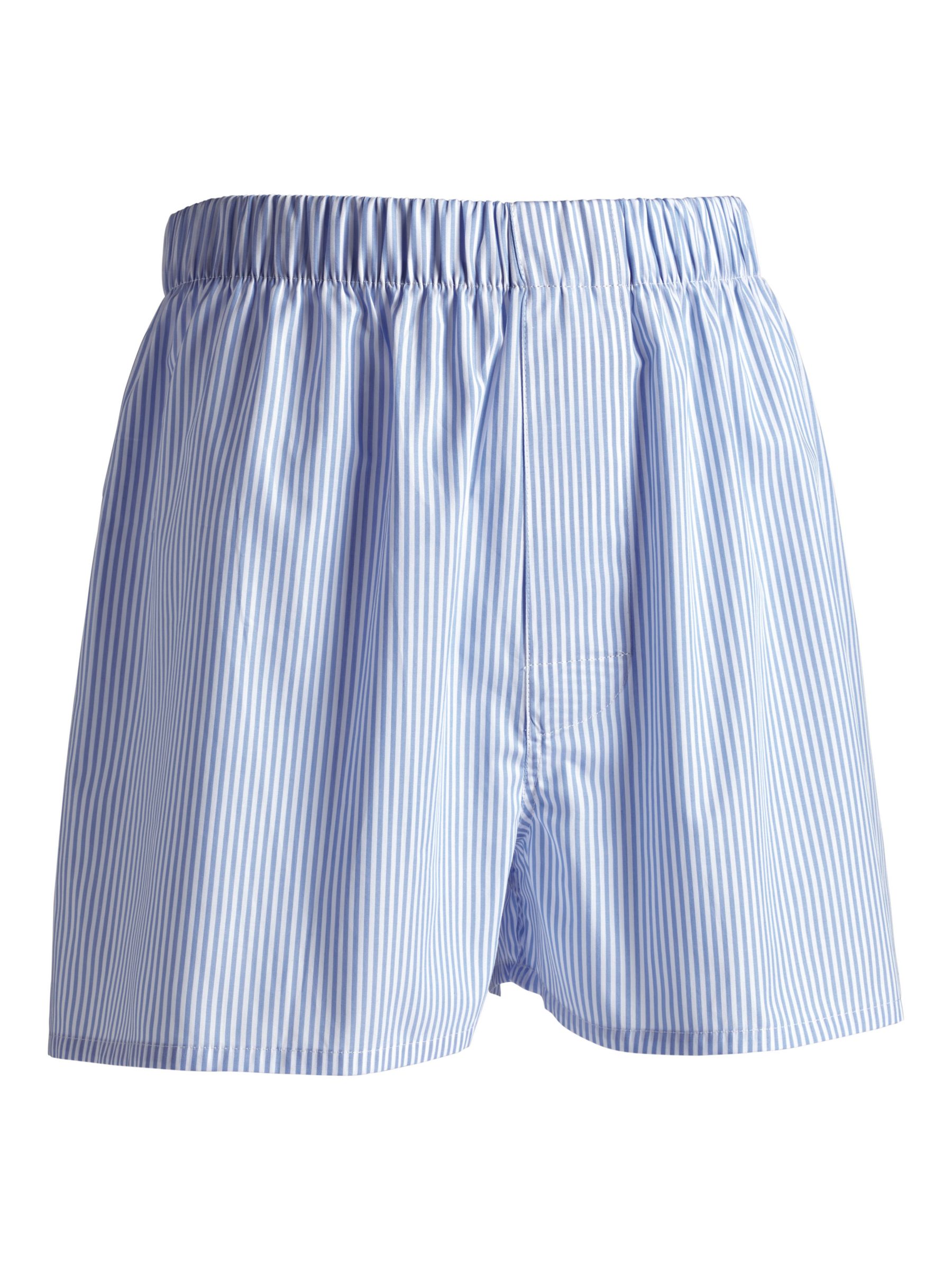 Charles Tyrwhitt Stripe Print Cotton Boxer Shorts, Cornflower Blue, S