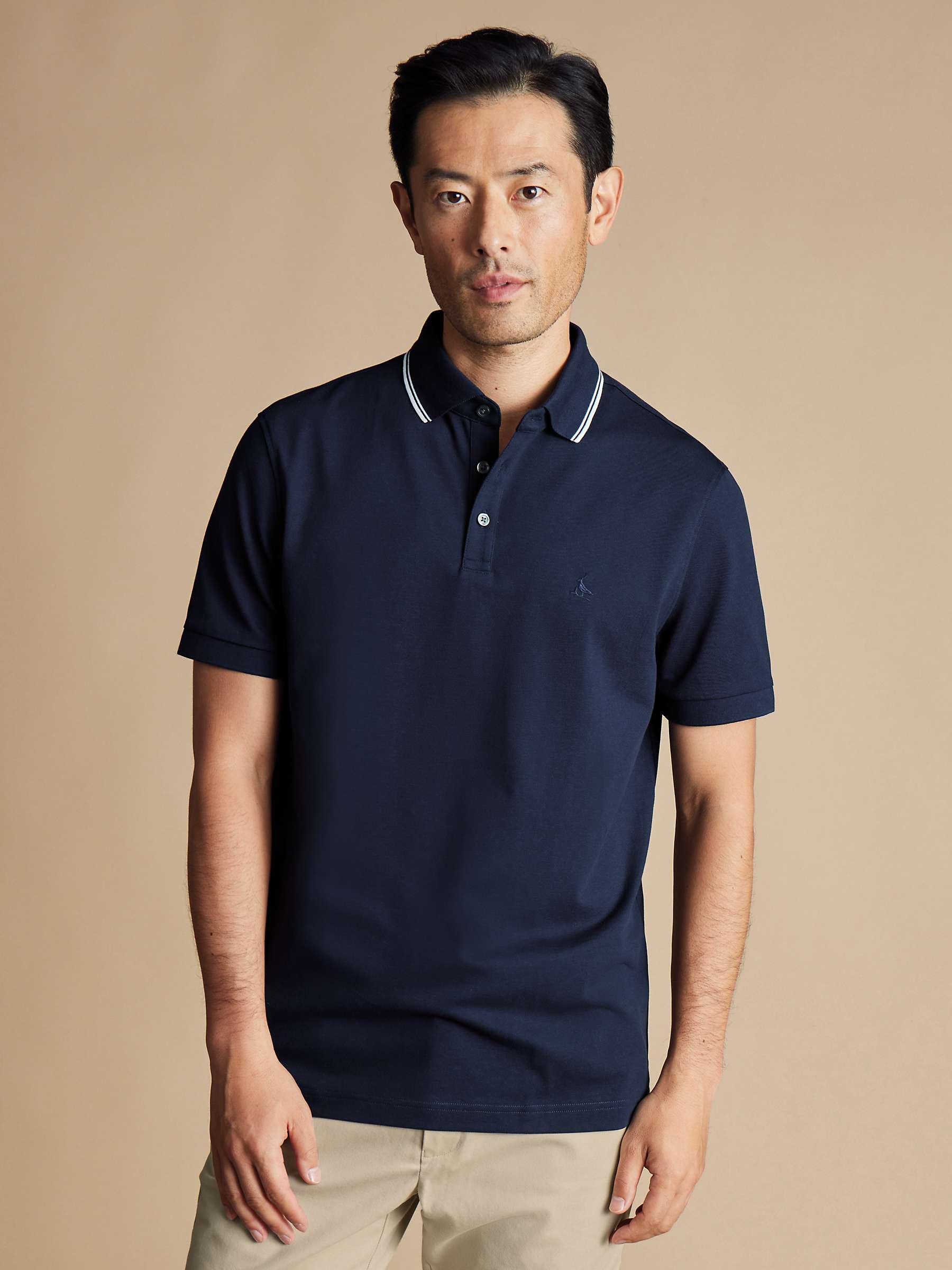 Buy Charles Tyrwhitt Contrast Tipping Short Sleeve Polo Shirt Online at johnlewis.com