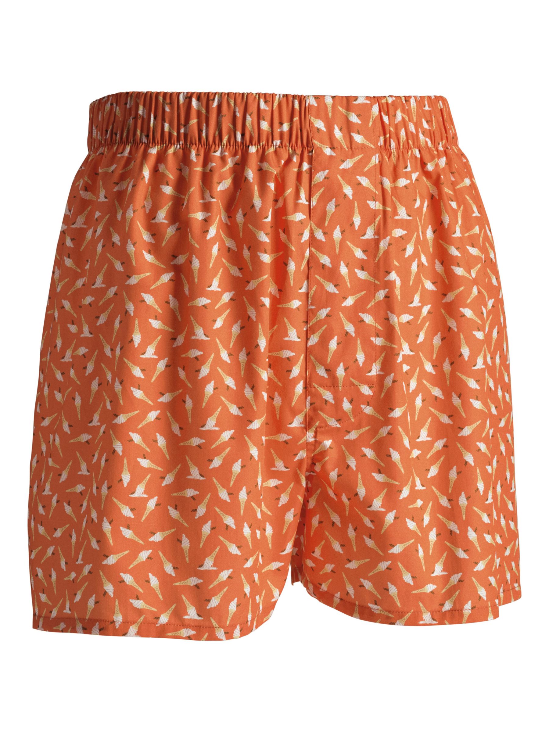 Charles Tyrwhitt Ice Cream Print Cotton Boxer Shorts, Orange, M