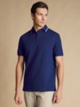 Charles Tyrwhitt Contrast Tipping Short Sleeve Polo Shirt, Royal Blue