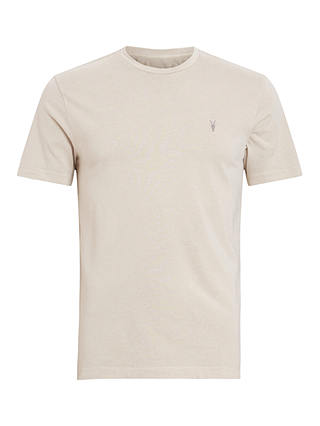 AllSaints Ossage Short Sleeve Crew T-Shirt, Milky Grey