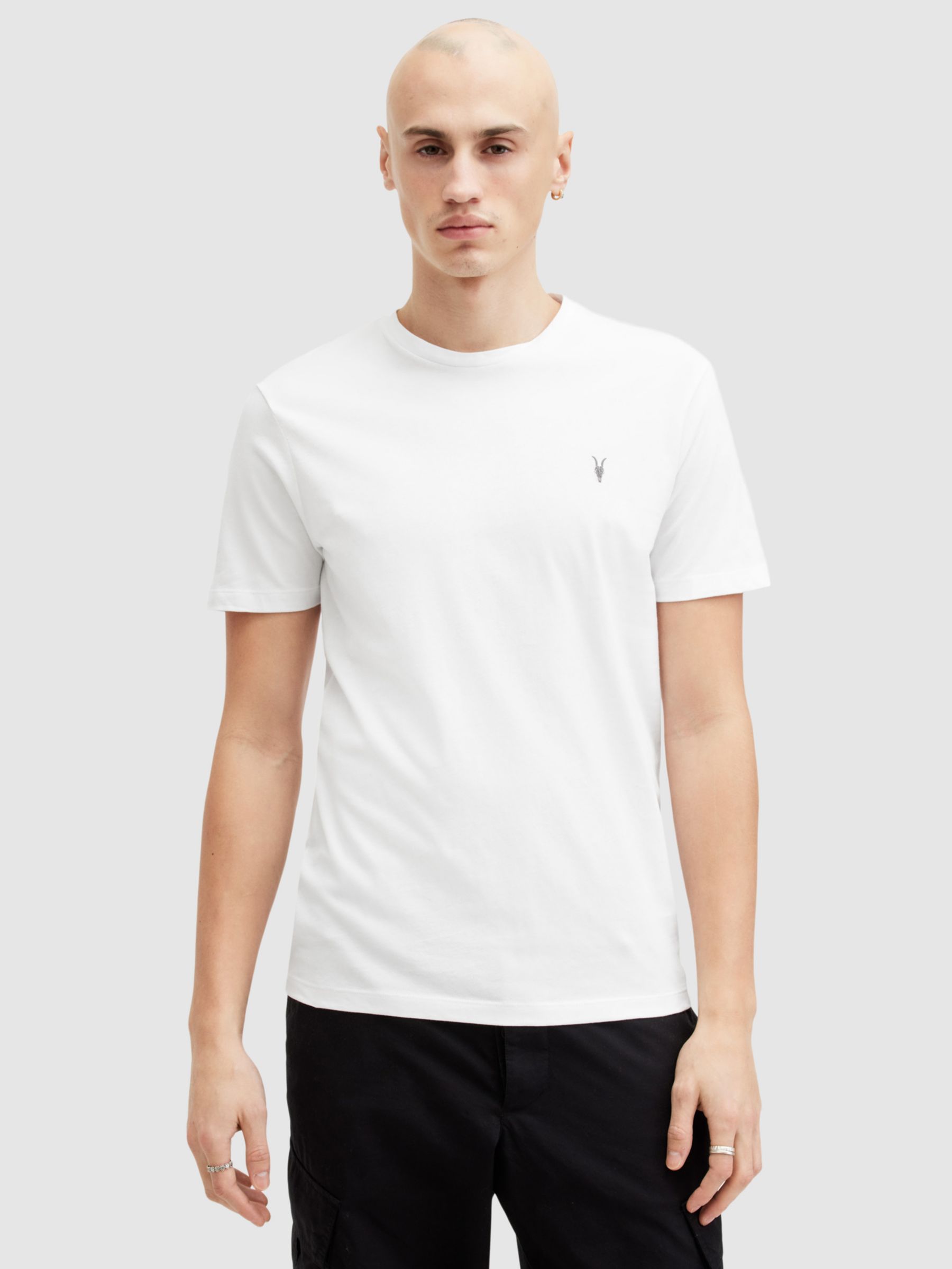 AllSaints Brace Tonic Crew Neck T-Shirts, Pack of 3, Grn/Grn/Opt White, L