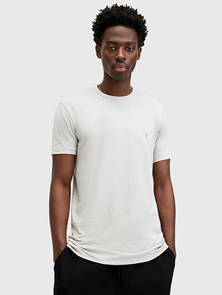 AllSaints Tonic Crew Neck T-Shirt, Pack of 3, White/Pink/Grey