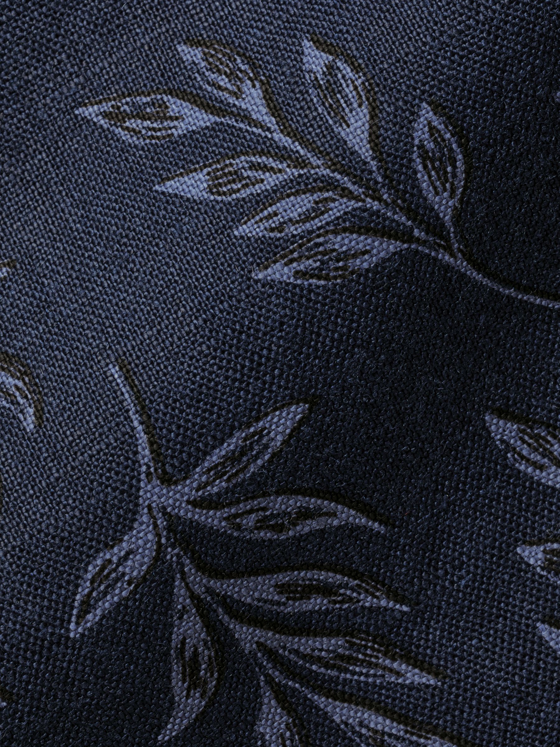 Charles Tyrwhitt Linen Classic Fit Leaf Print Short Sleeve Shirt, Indigo Blue, M