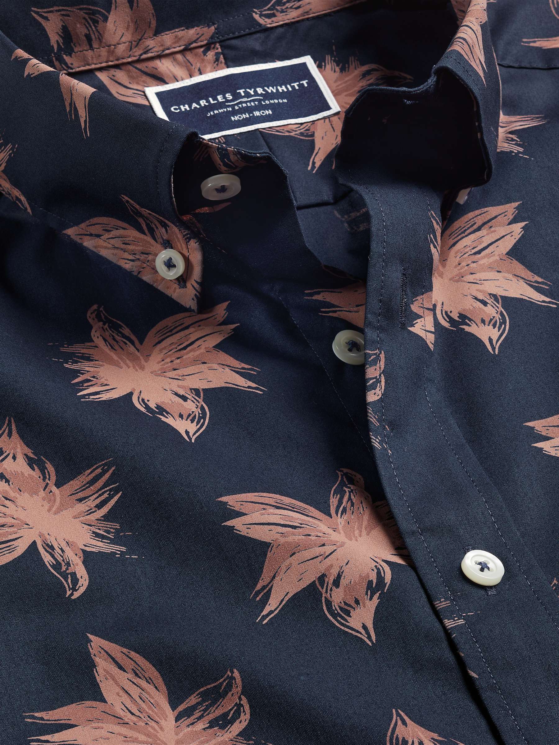 Buy Charles Tyrwhitt Large Floral Non-Iron Stretch Shirt, Navy Online at johnlewis.com