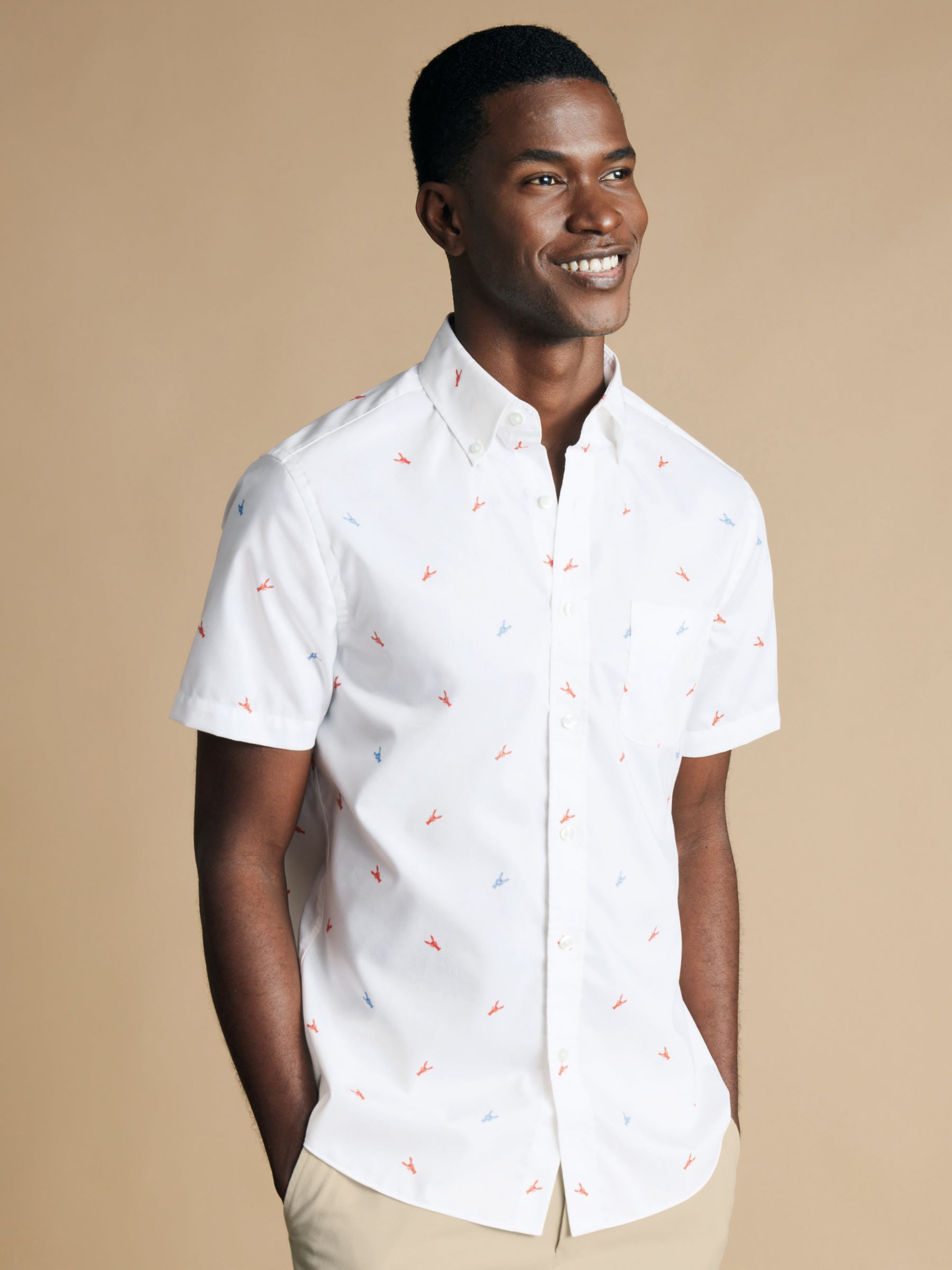 Charles Tyrwhitt Cotton Short Sleeve T-Shirt, White at John Lewis & Partners