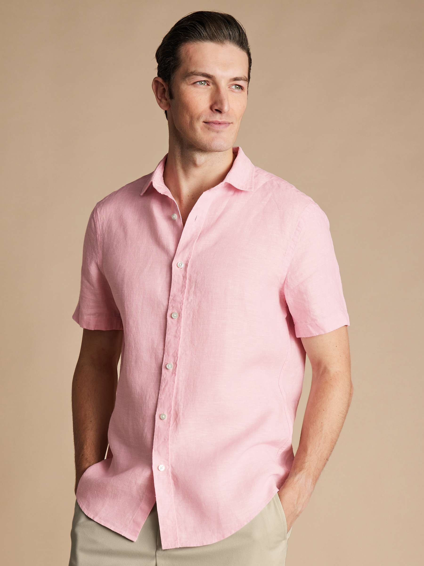 Buy Charles Tyrwhitt Linen Classic Fit Short Sleeve Shirt Online at johnlewis.com