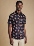Charles Tyrwhitt Slim Fit Large Floral Non-Iron Stretch Shirt, Navy