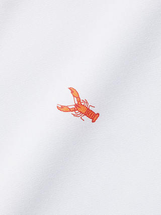 Charles Tyrwhitt Non-Iron Stretch Lobster Print Short Sleeve Shirt, White/Orange