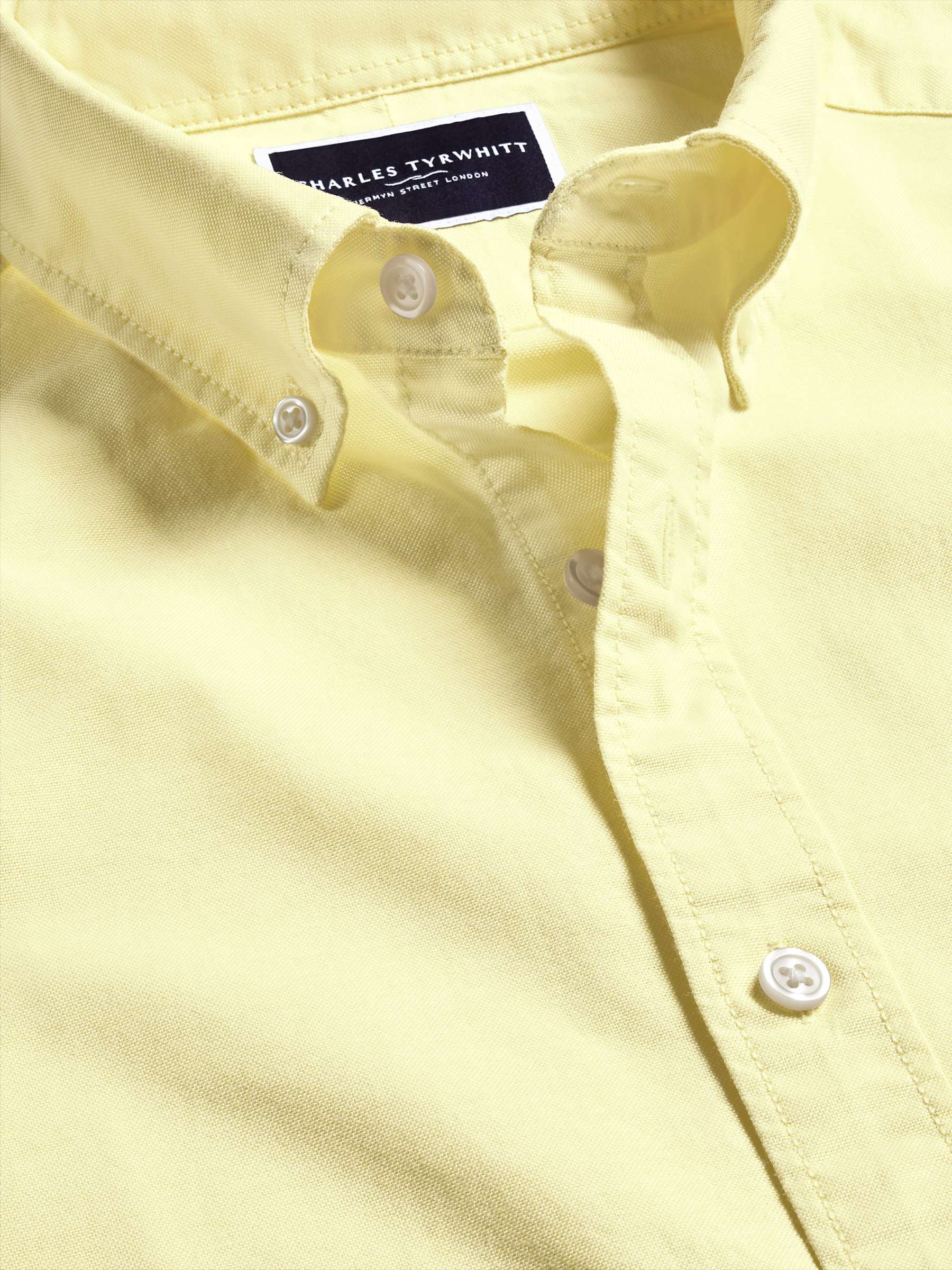 Buy Charles Tyrwhitt Classic Fit Oxford Short Sleeve Shirt, Lemon Online at johnlewis.com