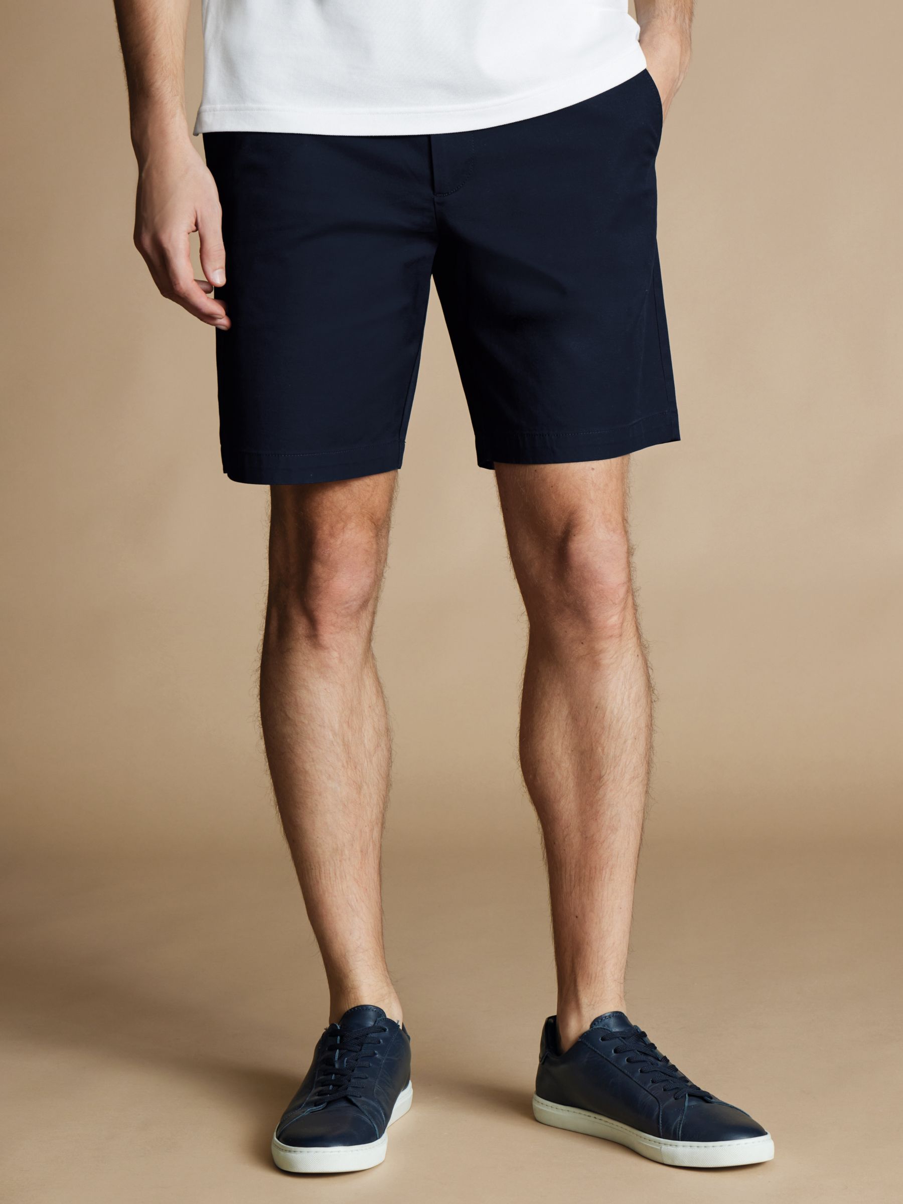 Charles Tyrwhitt Chino Cotton Shorts, Dark Navy, 30