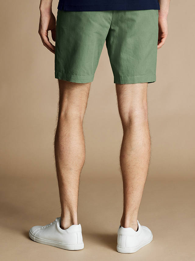 Charles Tyrwhitt Linen Blend Shorts, Light Green