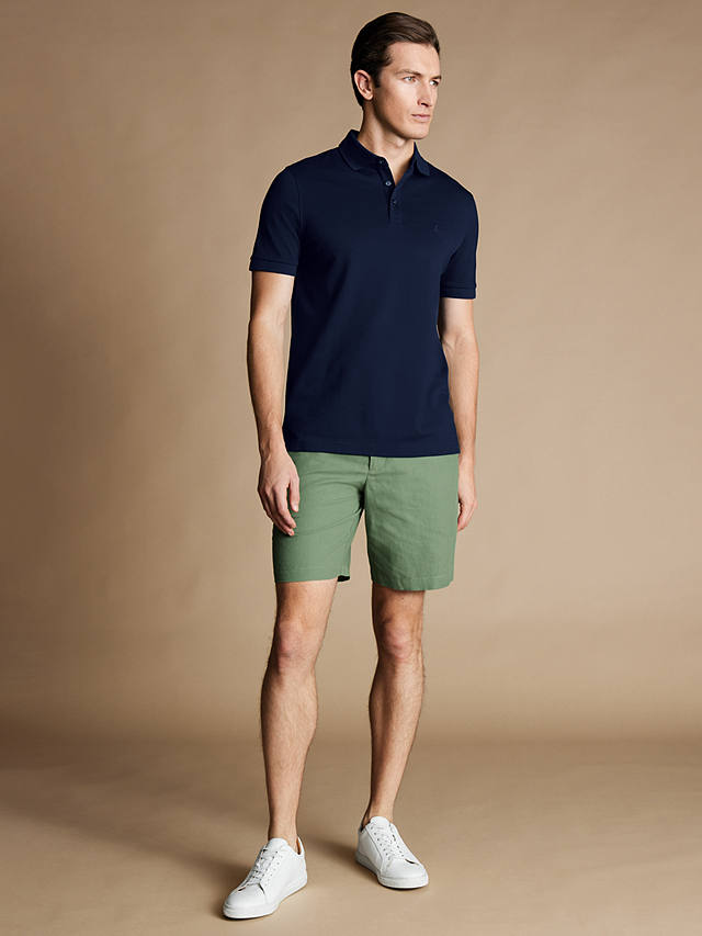 Charles Tyrwhitt Linen Blend Shorts, Light Green