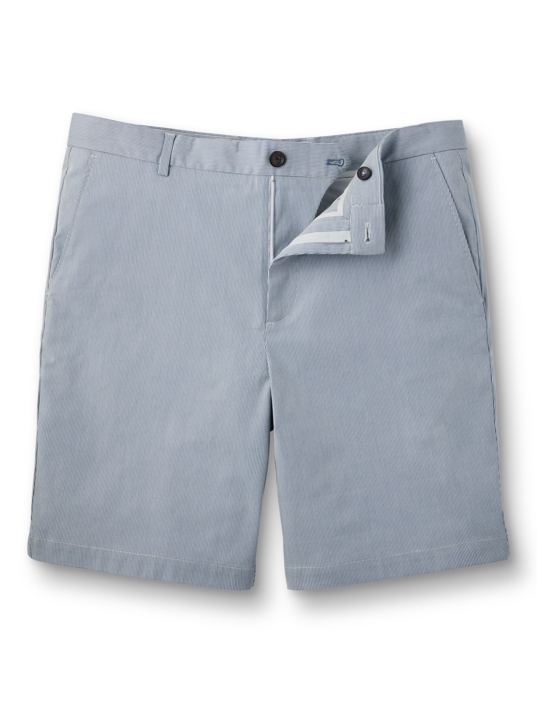 Charles Tyrwhitt Striped Cotton Blend Shorts, Sky Blue, 32
