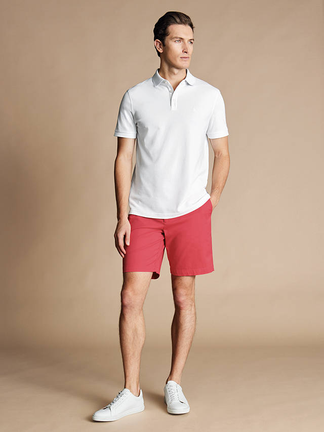 Charles Tyrwhitt Slim Fit Cotton Blend Shorts, Coral Pink