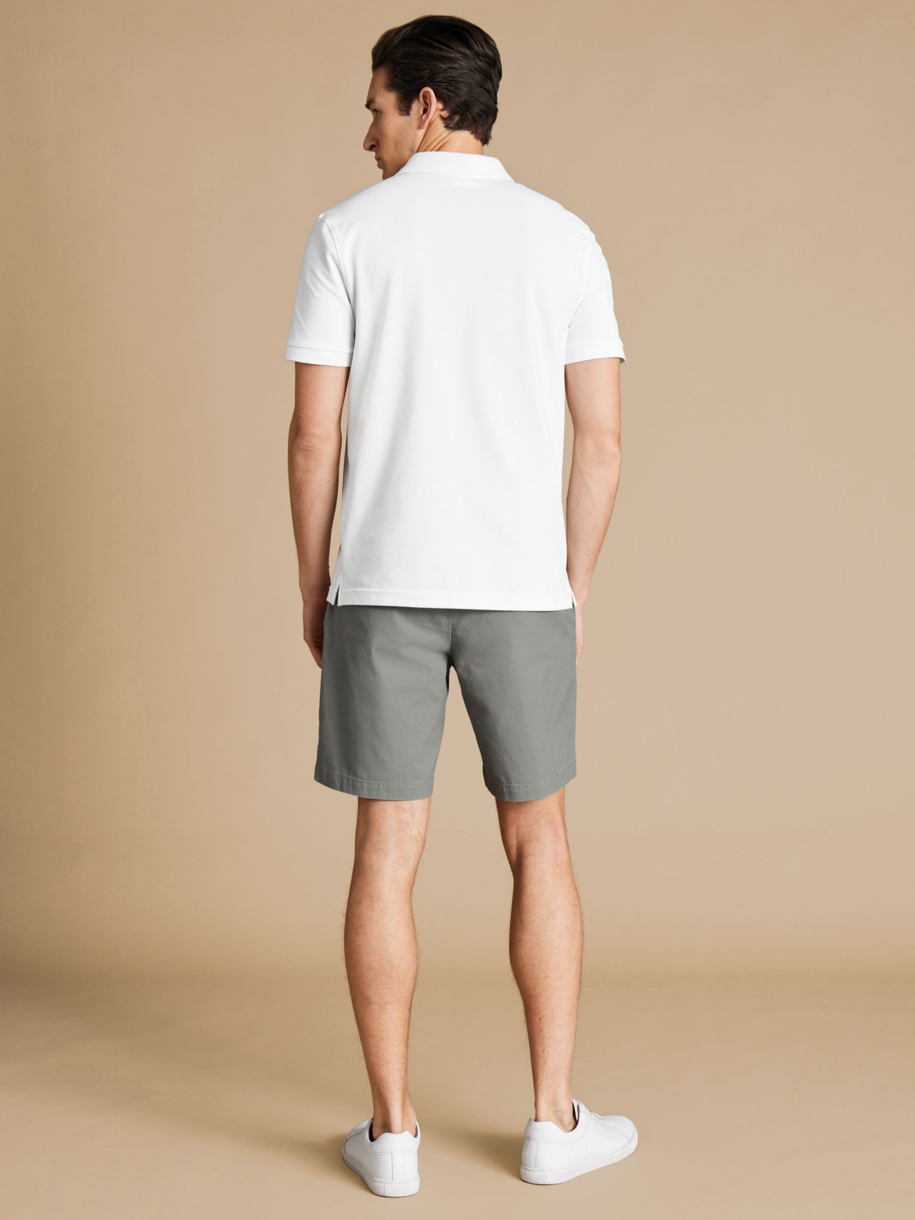 Charles Tyrwhitt Cotton Stretch Chino Shorts, Light Grey, 36