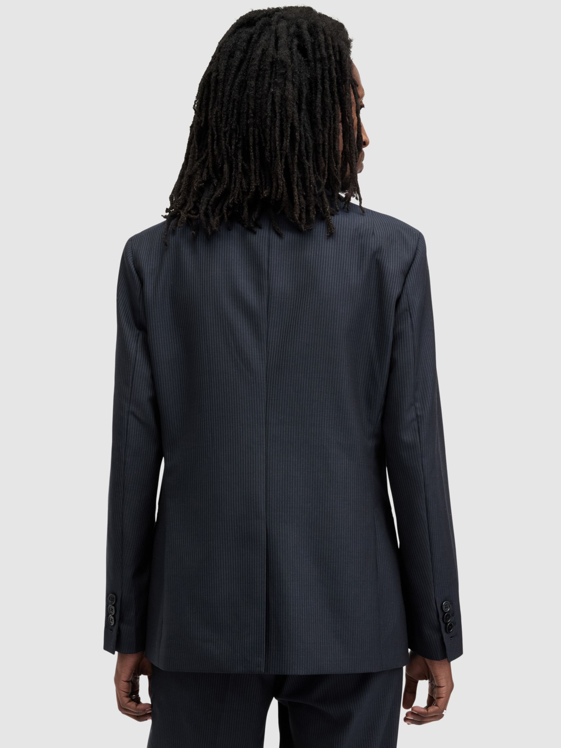 AllSaints Howling Relaxed Fit Wool Blend Suit Jacket, Ink Blue, 34