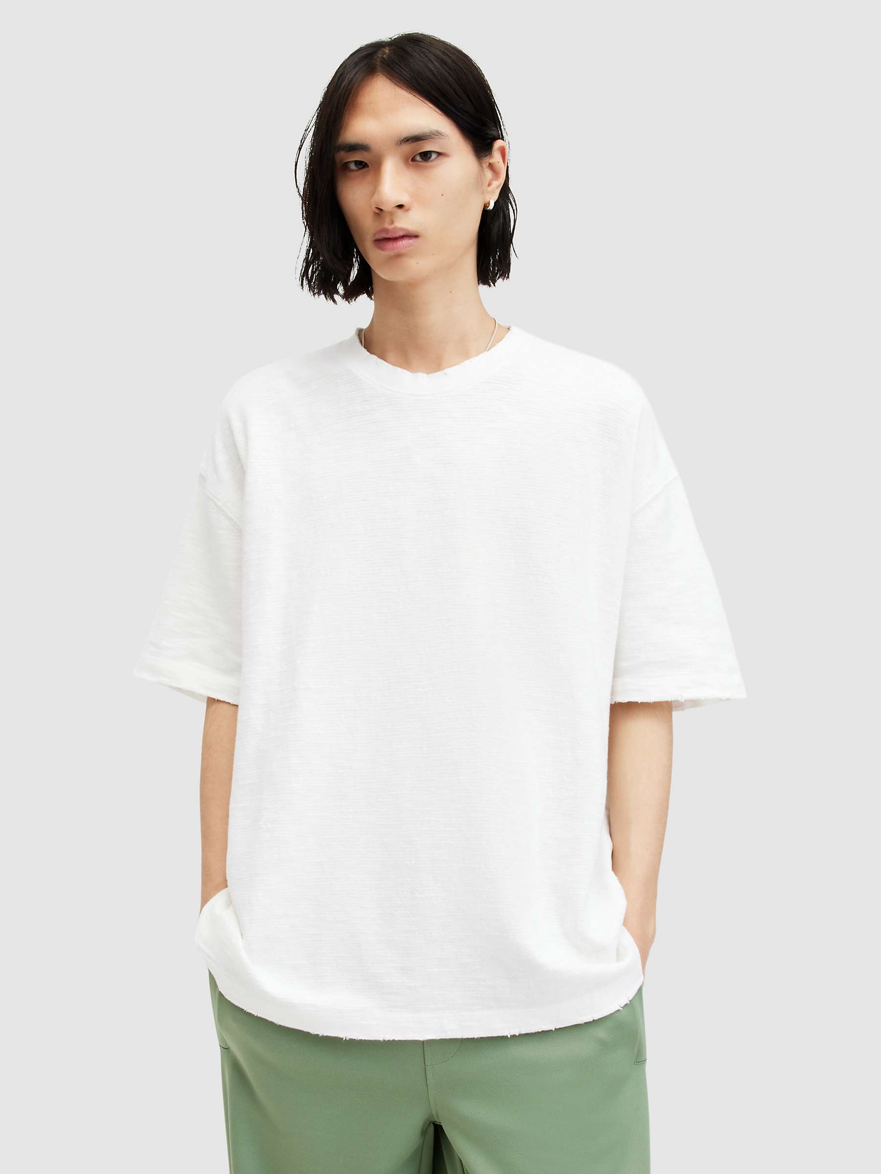 Buy AllSaints Aspen Oversized Short Sleeve T-Shirt, Lilly White Online at johnlewis.com