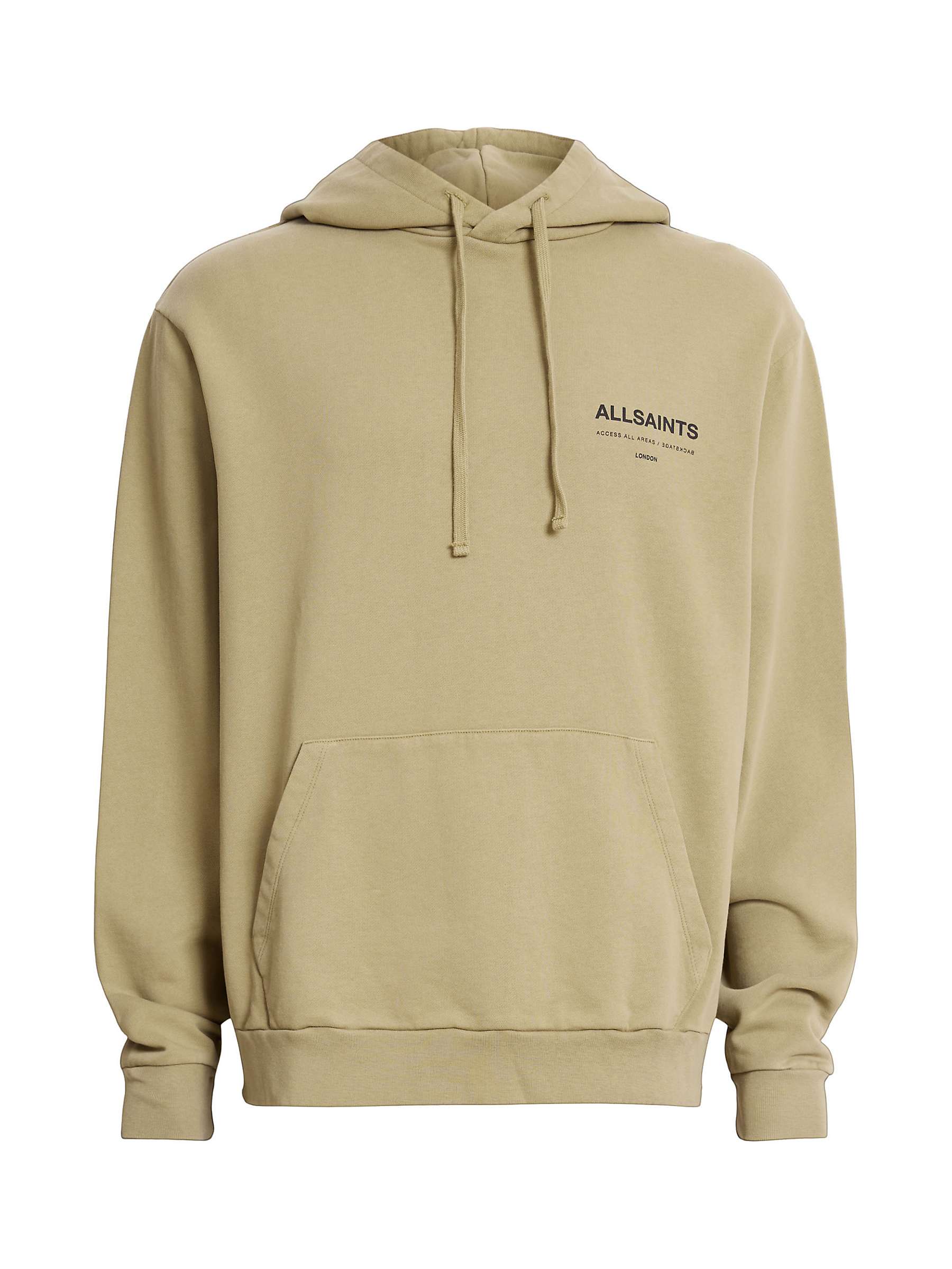 Buy AllSaints Access Organic Cotton Hoodie, Herb Green Online at johnlewis.com