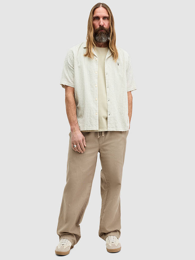 AllSaints Bodega Short Sleeve Organic Cotton T-Shirt, Herb Green