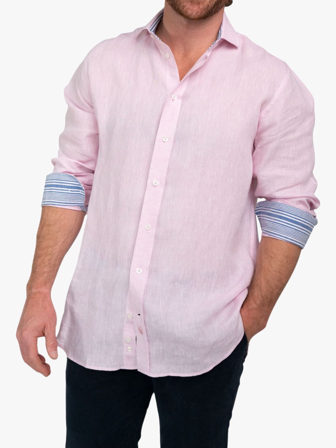 KOY Linen Shirt, Pink, S
