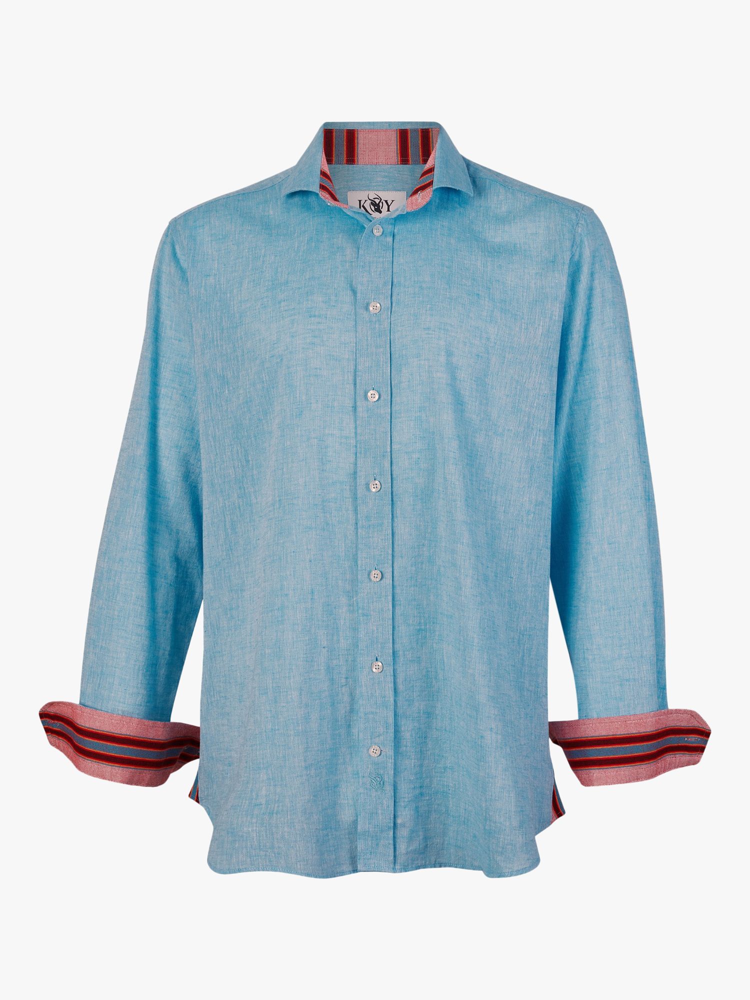KOY Linen Blend Shirt, Light Blue, S