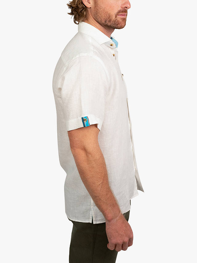 KOY Short Sleeve Linen Shirt, White White