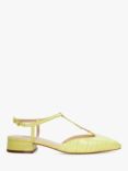 Dune Heya Patent Croc Effect Open Back Pumps, Lemon