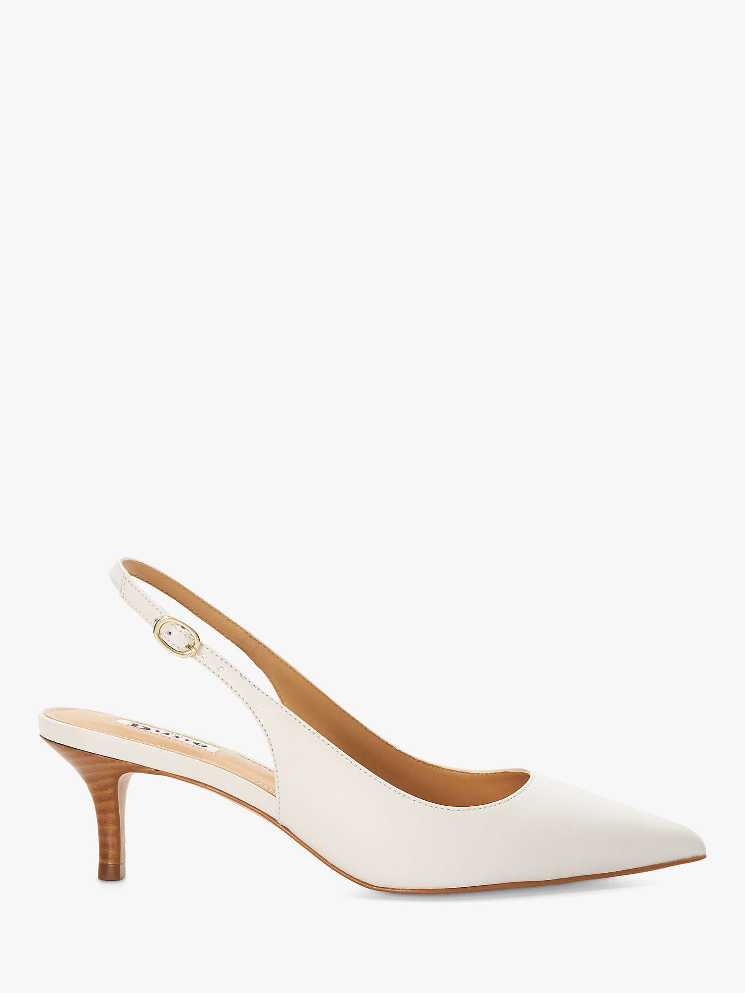 Buy Dune Celini Leather Slingback Shoes, White Online at johnlewis.com