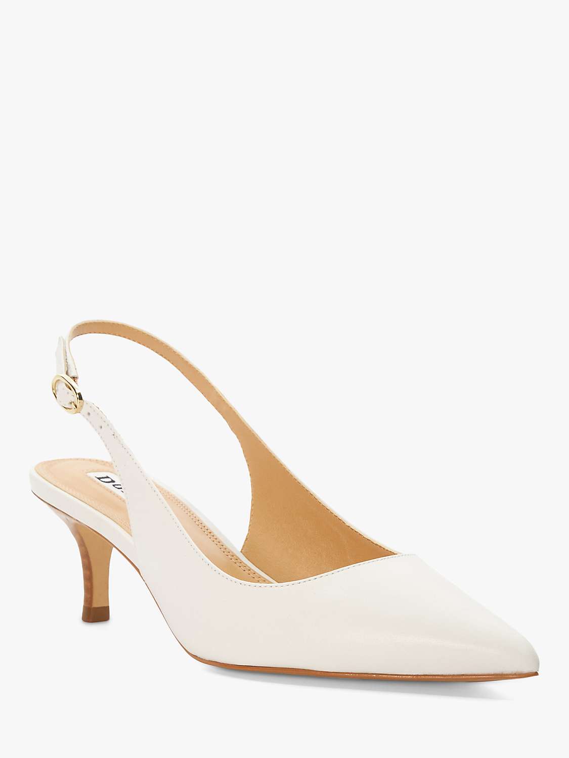 Buy Dune Celini Leather Slingback Shoes, White Online at johnlewis.com