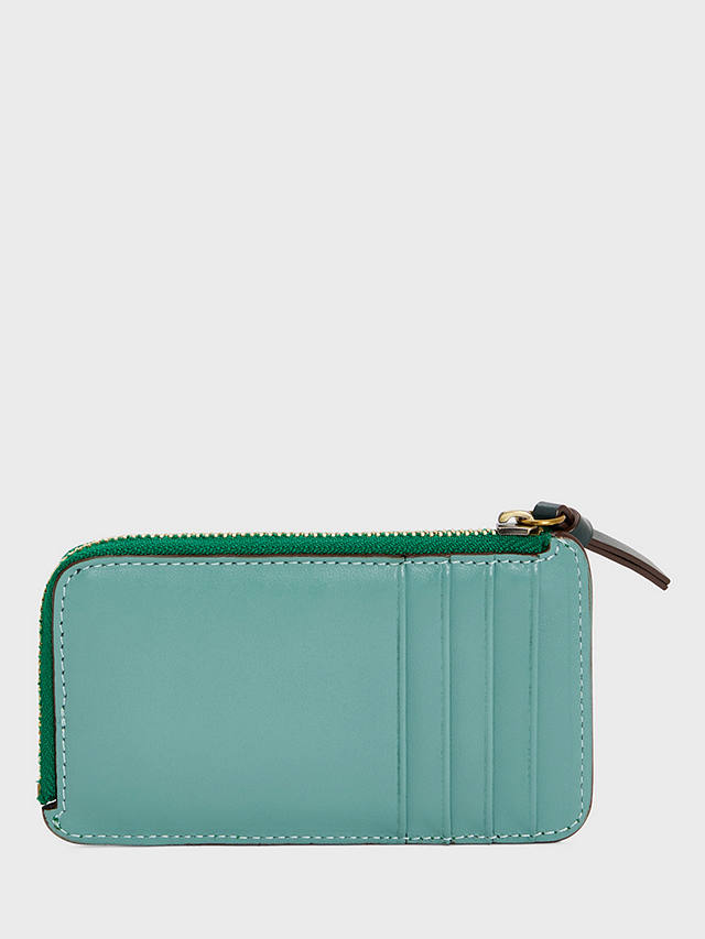 Gerard Darel Leather Zip Cardholder, Green/Watergreen