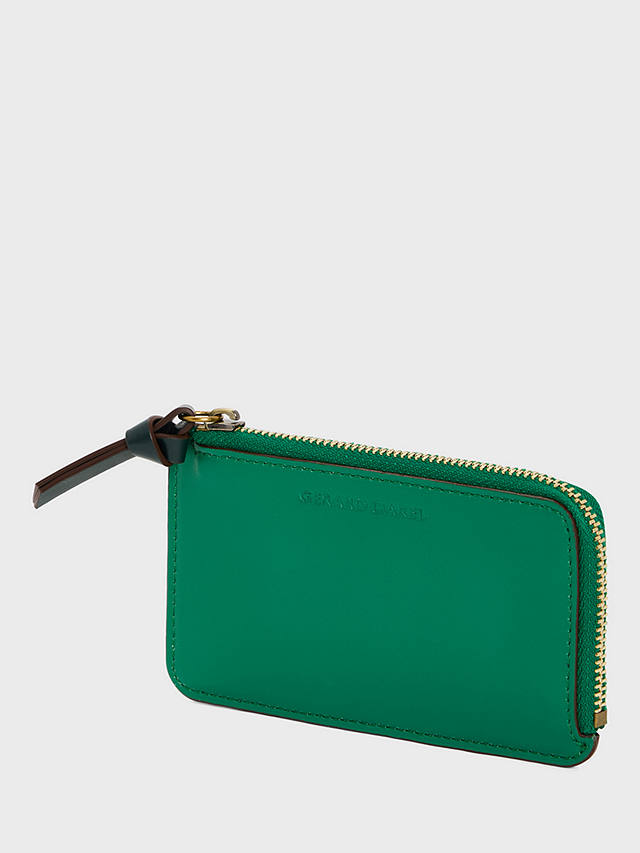 Gerard Darel Leather Zip Cardholder, Green/Watergreen