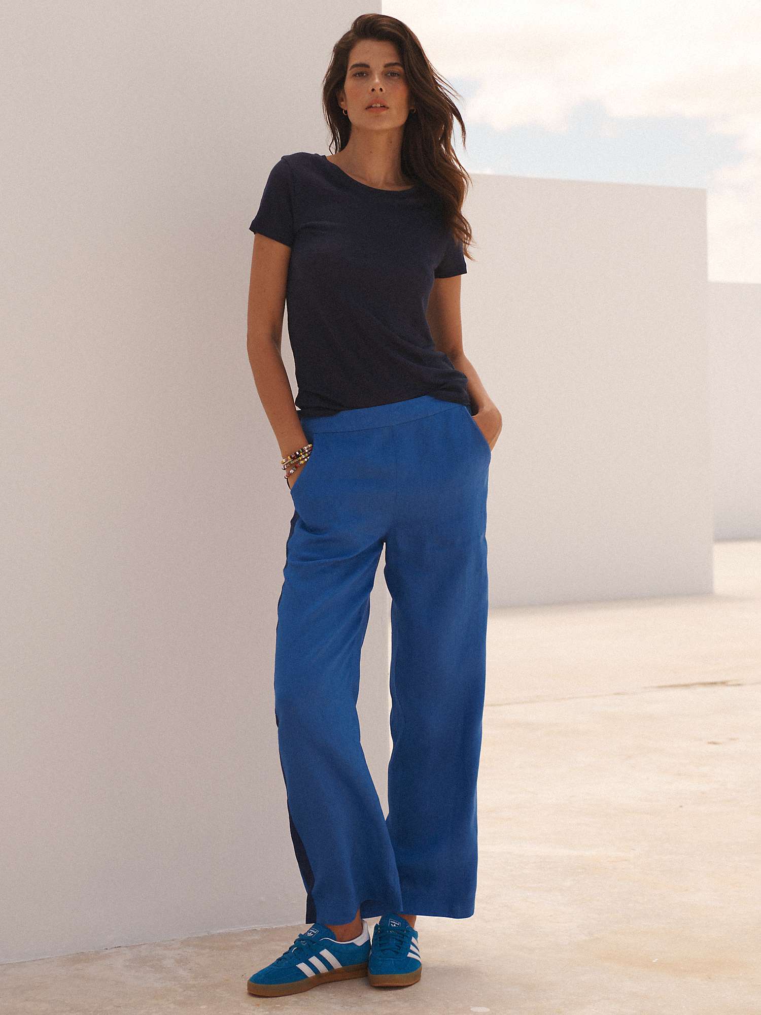 Buy NRBY Thea Side Stripe Linen Trousers Online at johnlewis.com