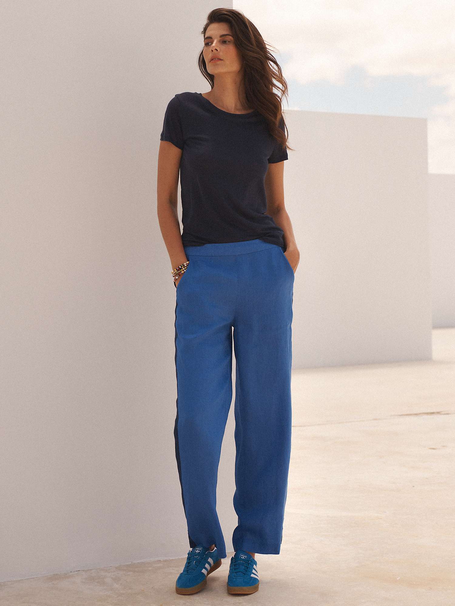 Buy NRBY Thea Side Stripe Linen Trousers Online at johnlewis.com