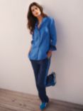 NRBY Carla Linen Shirt, Bright Blue Navy