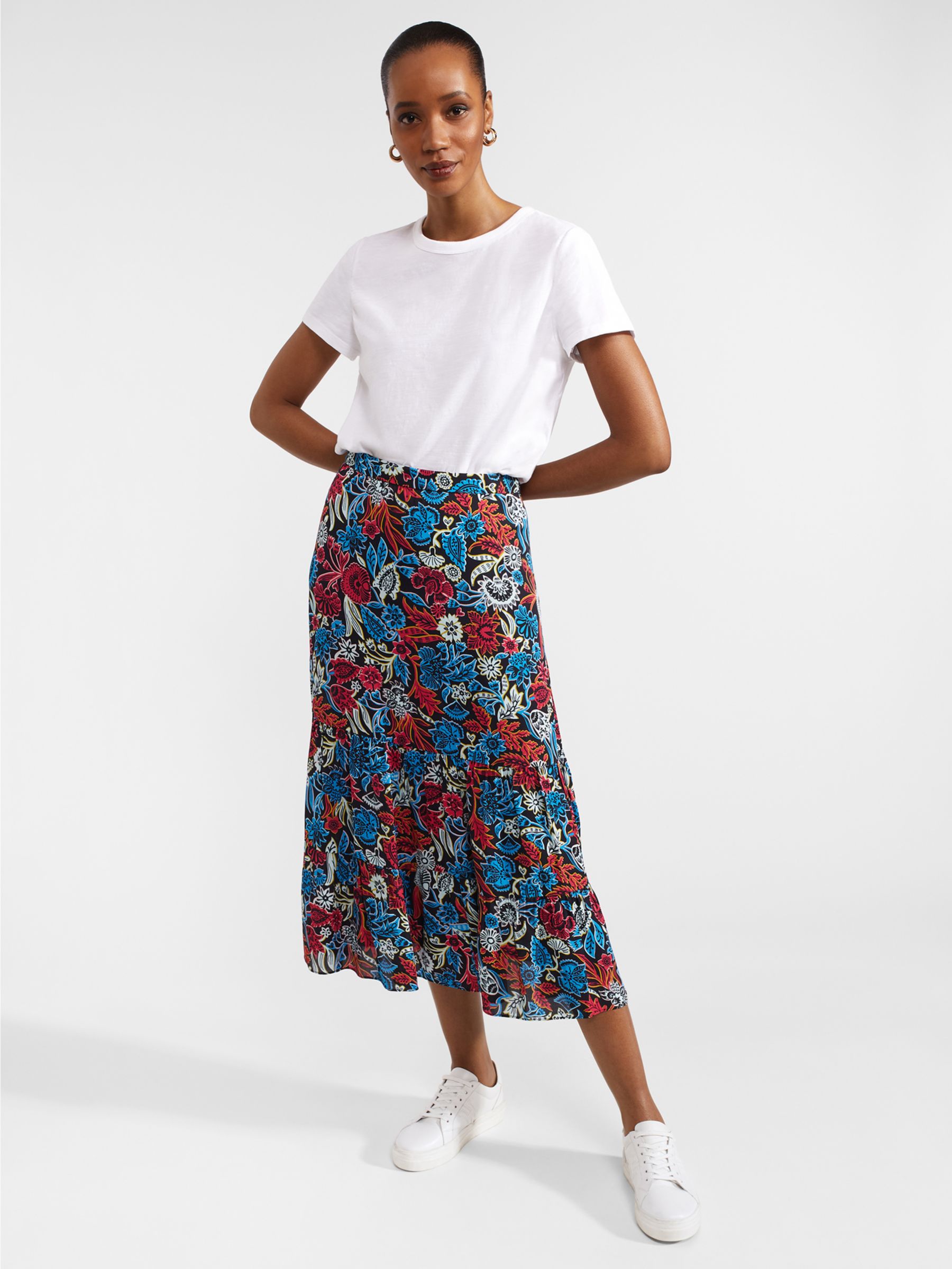 Buy Hobbs Tilly Floral Print Midi Skirt, Multi Online at johnlewis.com