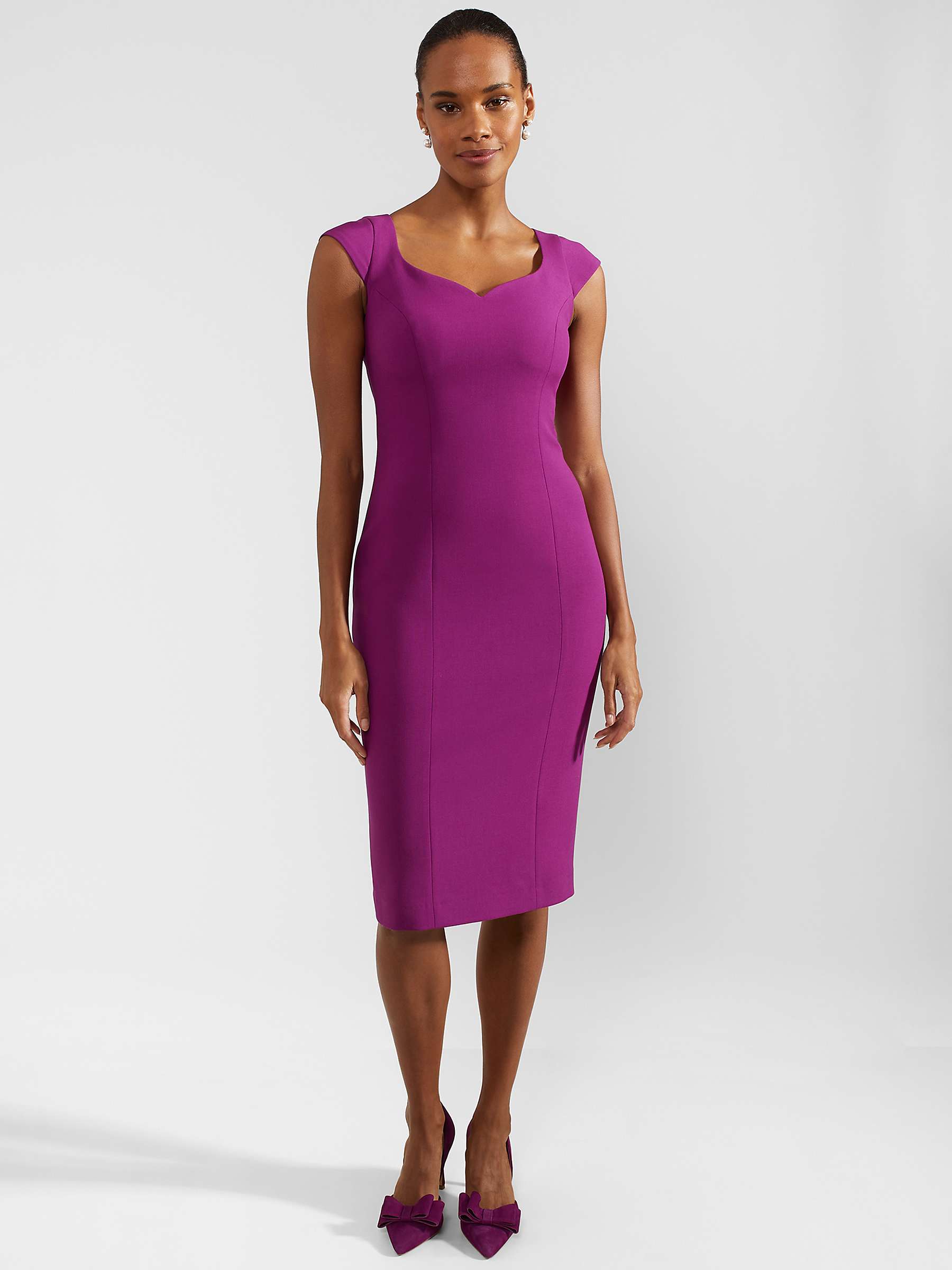 Buy Hobbs Petite Lillia Sheath Dress, Magenta Purple Online at johnlewis.com