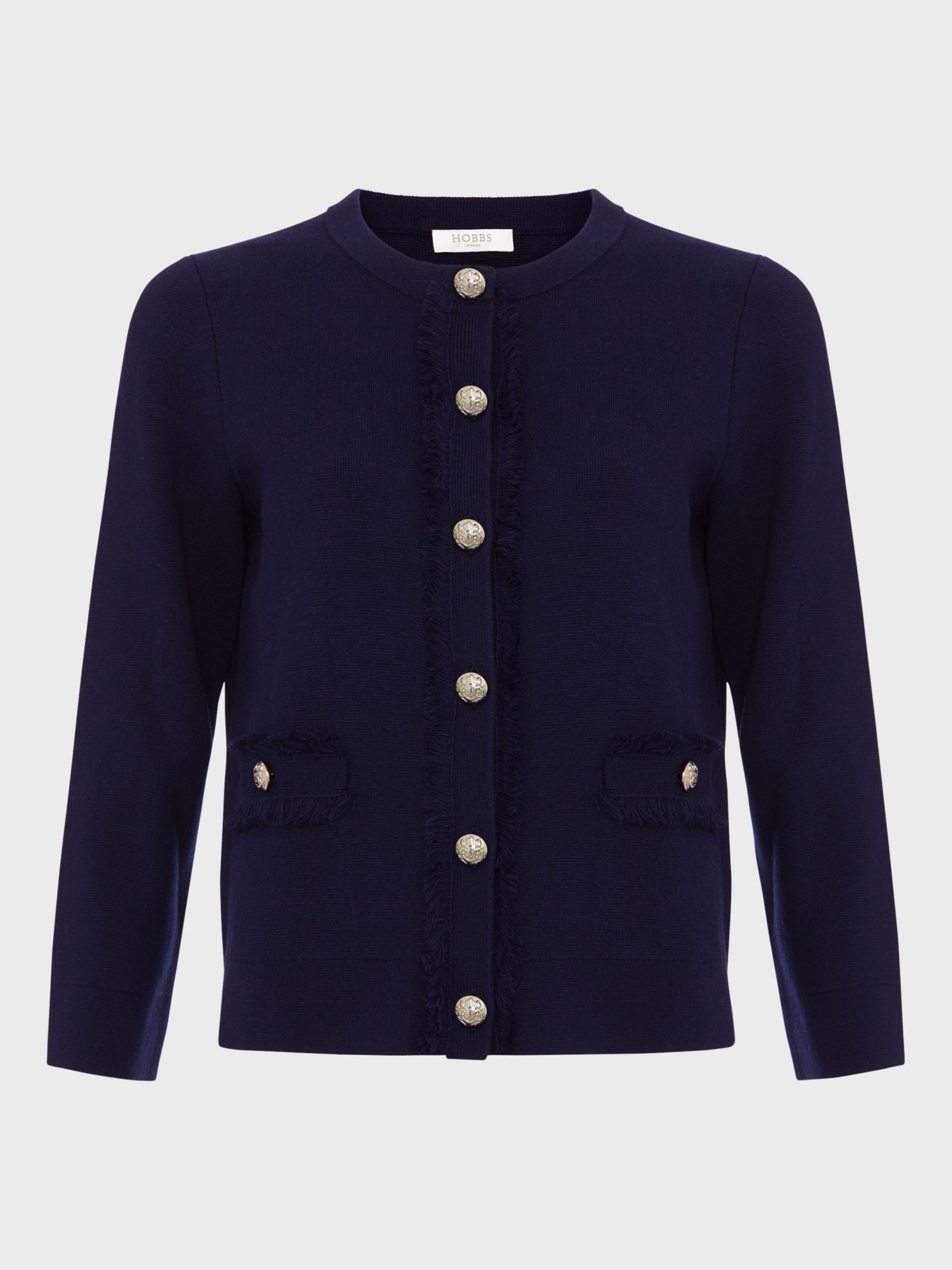 Hobbs Sairey Knitted Jacket, Midnight Navy, L