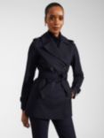 Hobbs Shea Double Breasted Short Trench Coat, Navy