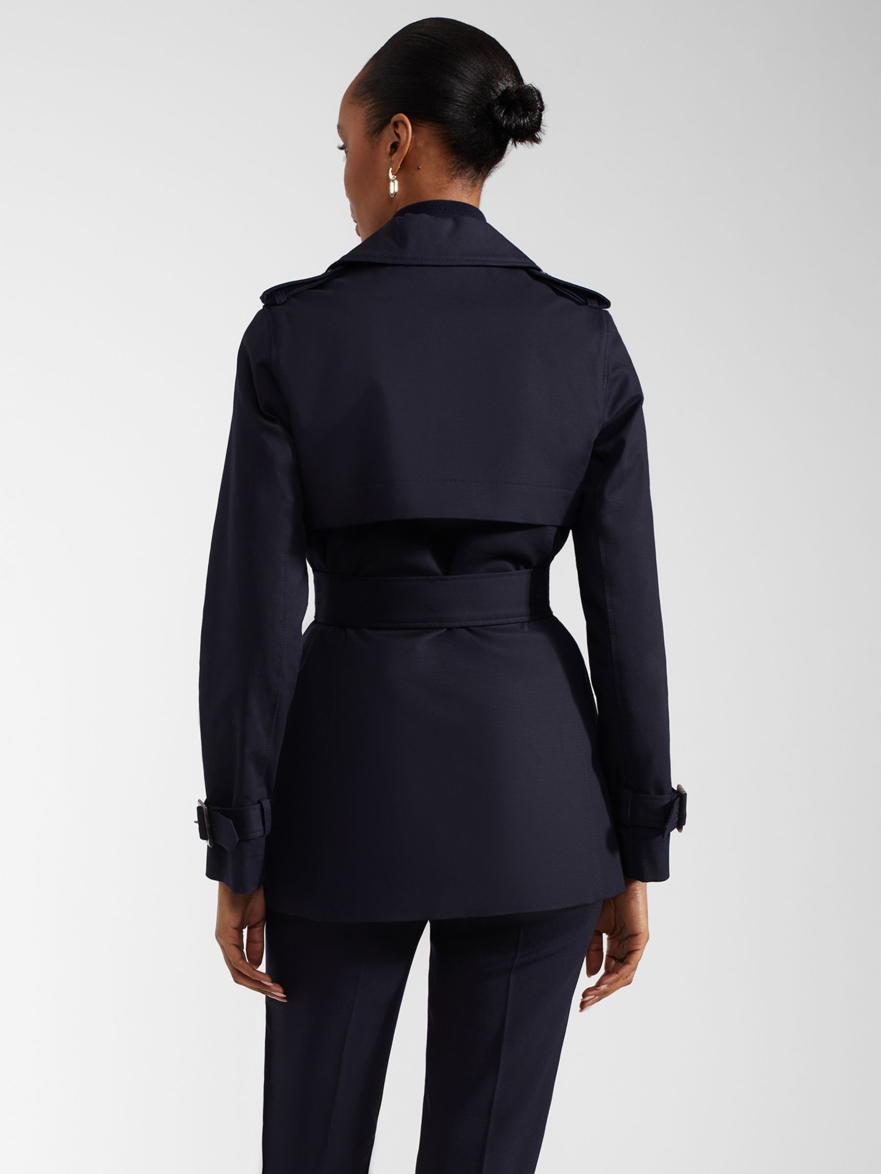 Buy Hobbs Shea Double Breasted Short Trench Coat, Navy Online at johnlewis.com