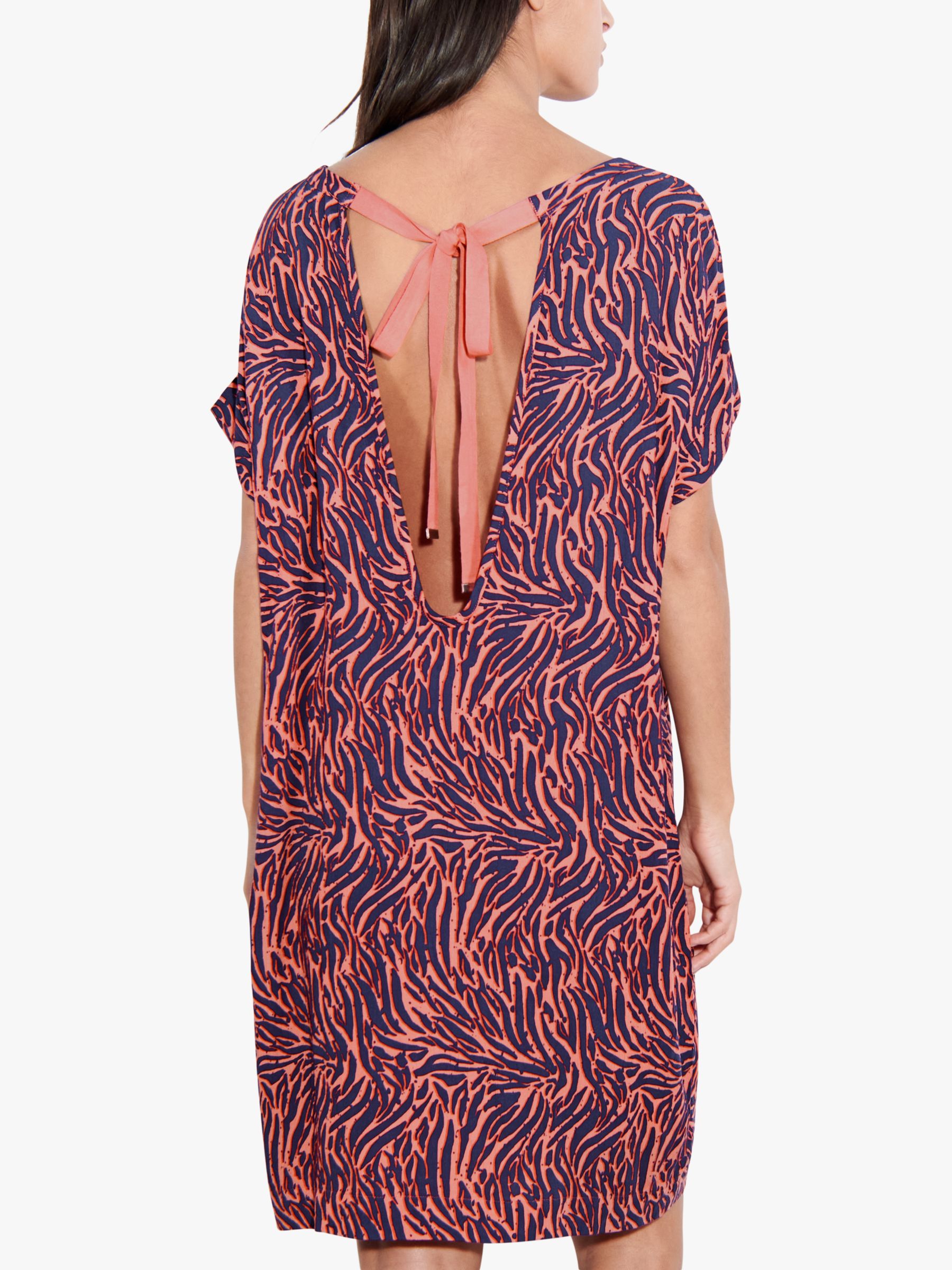 Femilet Pinta Zebra Print Kaftan Dress, Coral/Multi, S-M