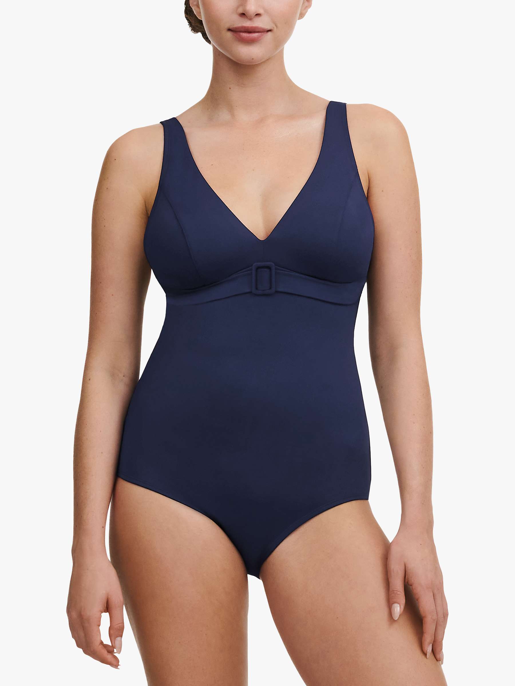 Buy Femilet Rivero Plunge Neck Buckle Detail Swimsuit, Nocturnal Blue Online at johnlewis.com