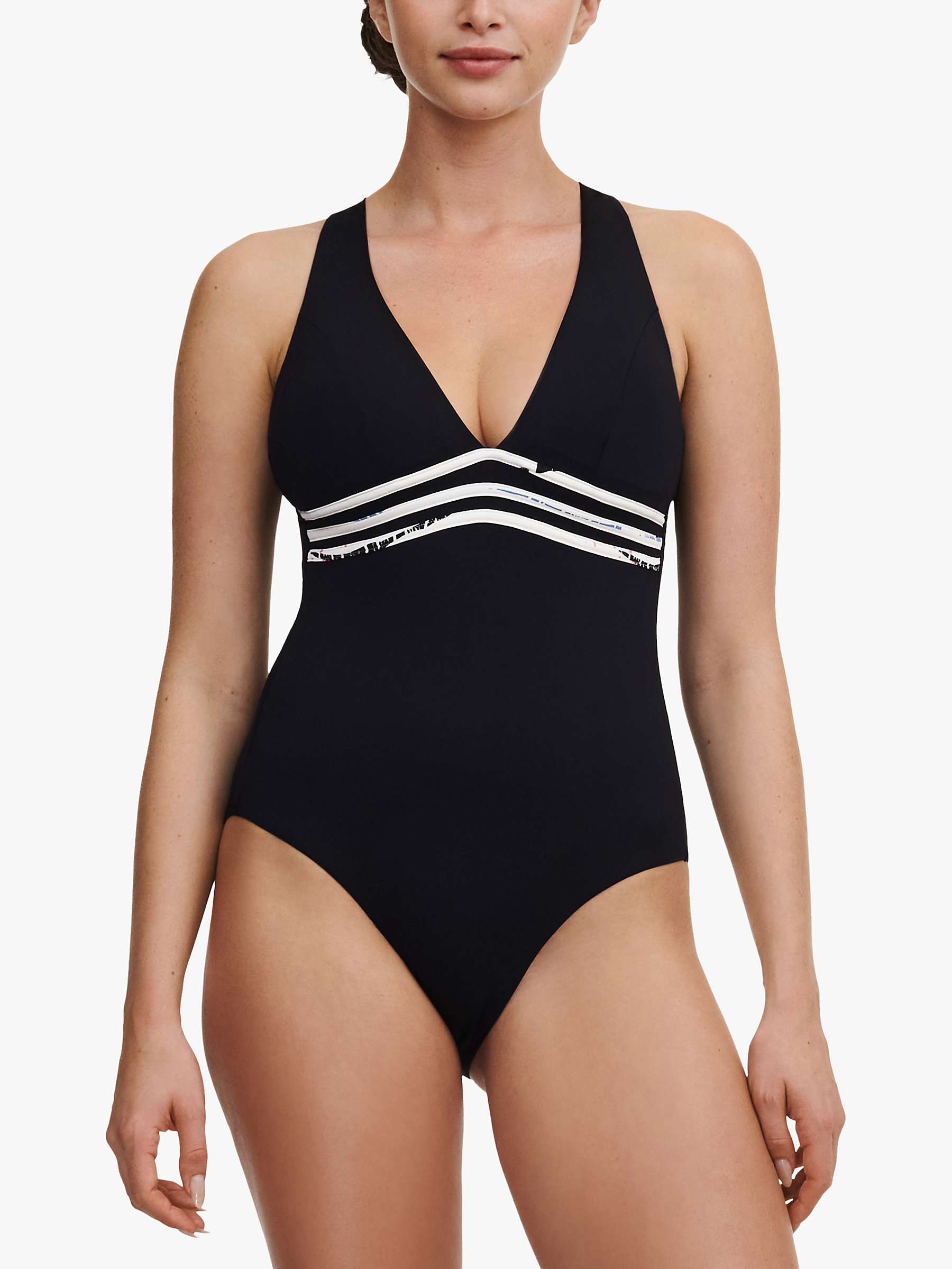 Buy Femilet Maui Plunge Swimsuit, Black/White Online at johnlewis.com